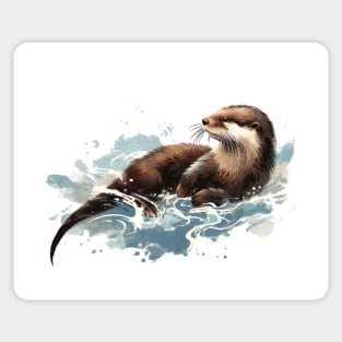 Floating Otter Sticker